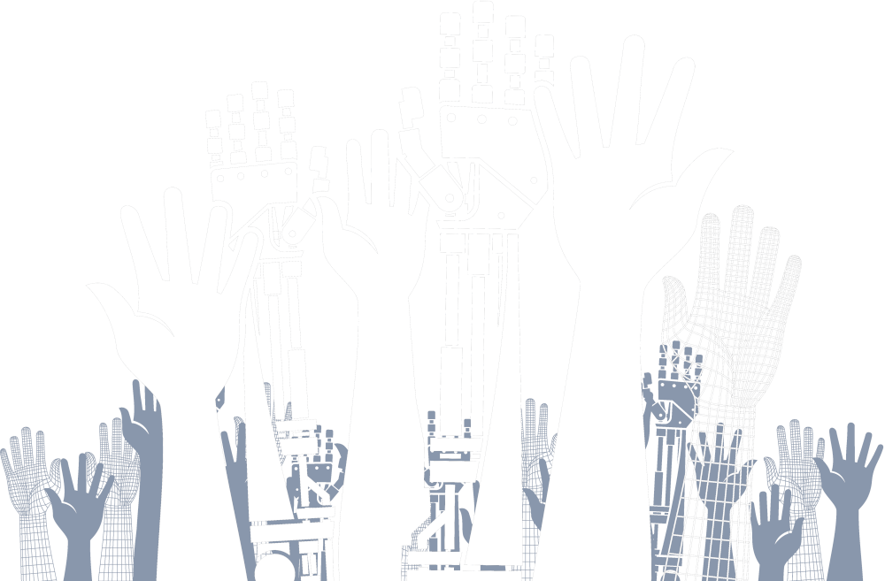 Images of hands symbolizing voters. This image is taken from the cover of the COMSOC hanbook, the reference book for the community.